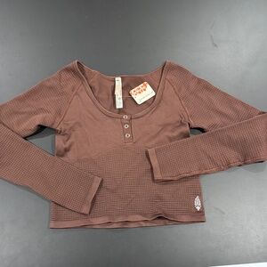 FP Movement Women's Bail Out Long Sleeve Layer Top~NWT~Size M/L~Cocoa